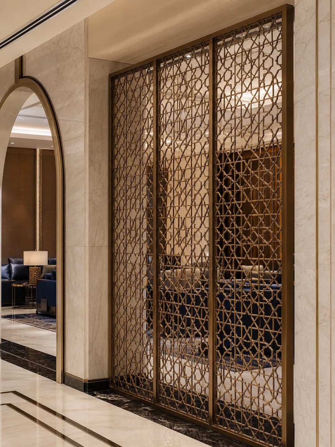 Bronze PVD decorative metal screen partition