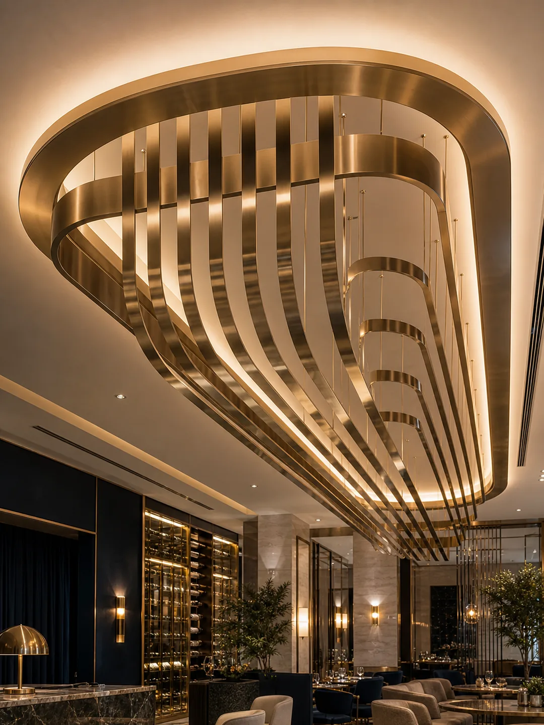 Champagne PVD decorative ceiling feature